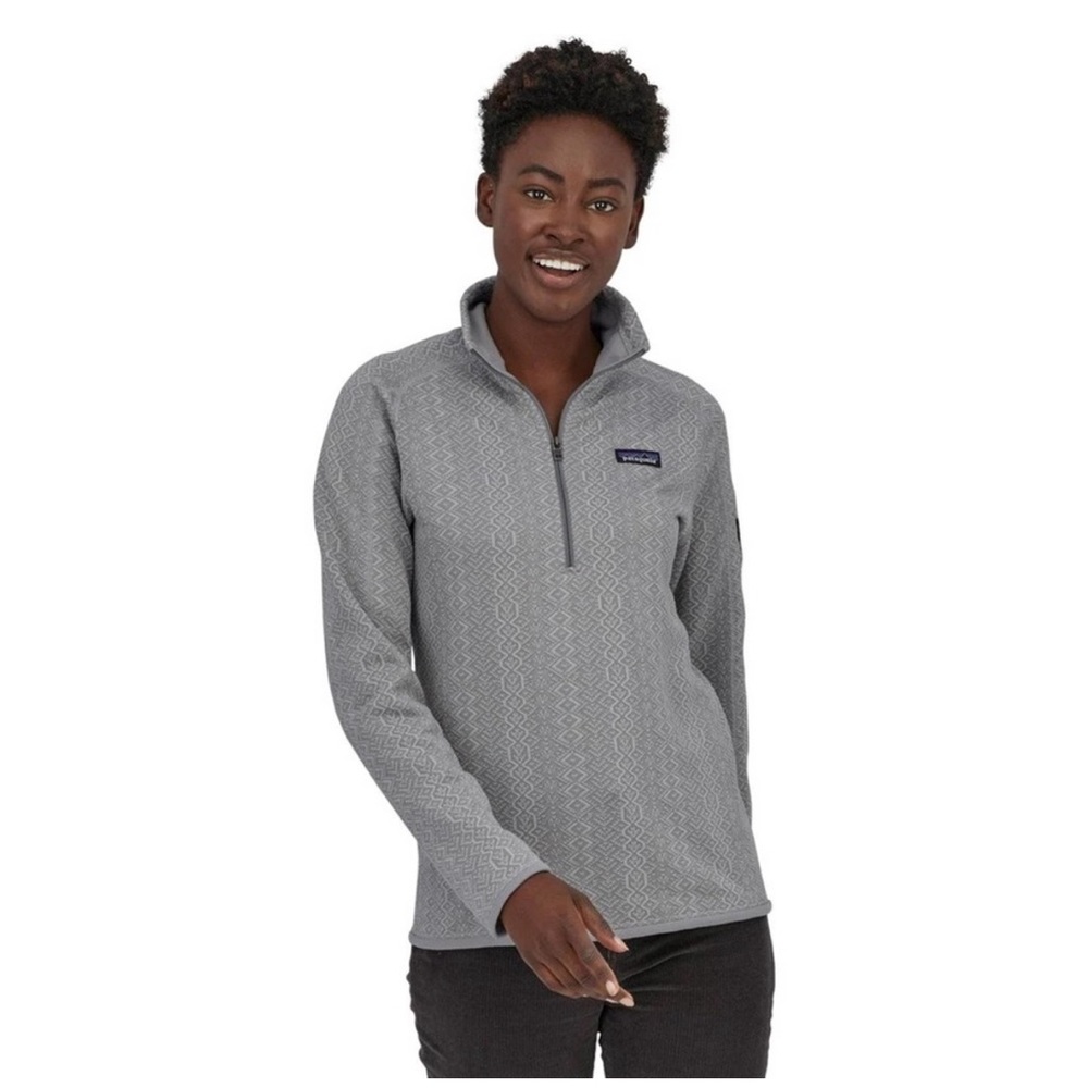 Patagonia Better Sweater 1/4 Zip Pullover Frozen Jacquard Salt Gray sz XS